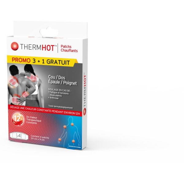 ThermHot x4 Cou/Dos/Epaule/Poignet Patchs Chauffants