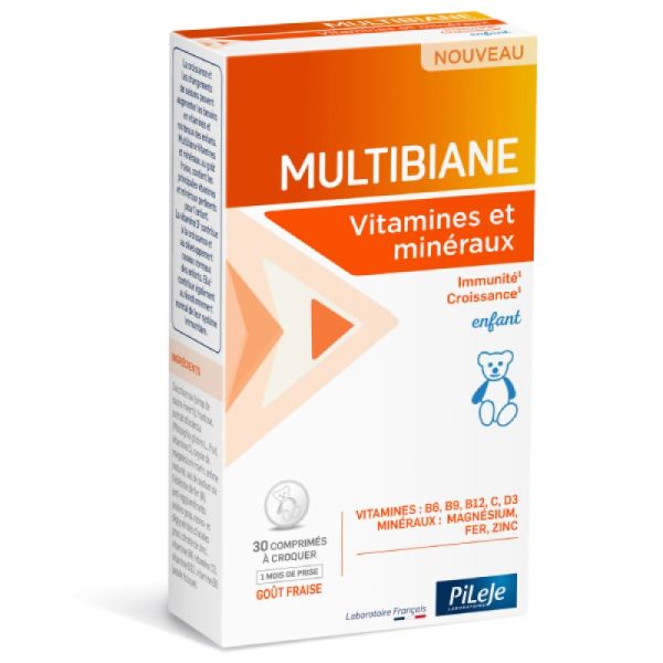 Multibiane Vitamines et Minéraux Enfants 30 comprimés à croquer