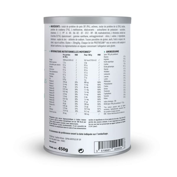 Protivegan protéines végétales vanille-caramel 450g