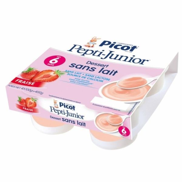 Pepti-Junior dessert sans lait dès 6 mois goût fraise 4x100g