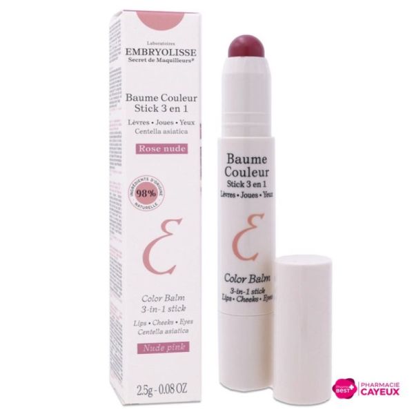 Baume Couleur Stick 3-en-1 Rose Nude 2,5 g