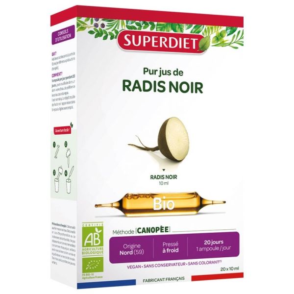 Pur Jus Radis Noir Bio 20 Ampoules