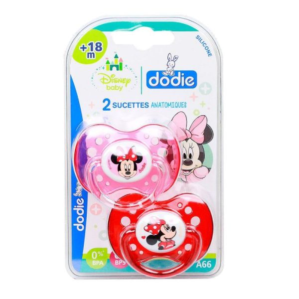 2 Sucettes anatomiques +18 mois Disney Minnie