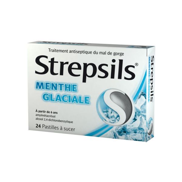 Strepsils menthe glaciale 24 pastilles à sucer