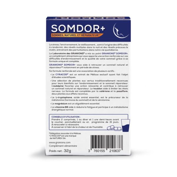 Somdor+ 30 comprimés aux extraits de plantes