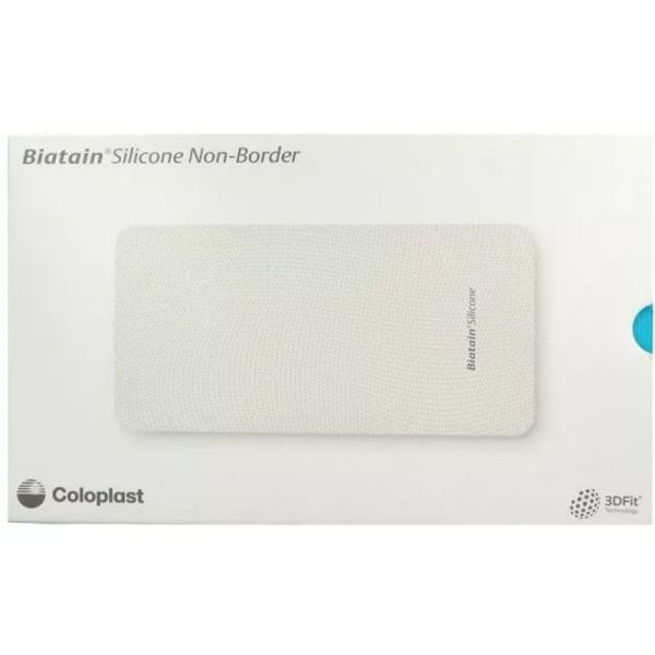 Biatain Silicone Non Border Pansement Hydrocellulaire Micro Adhérent 10x20cm 10 pansements