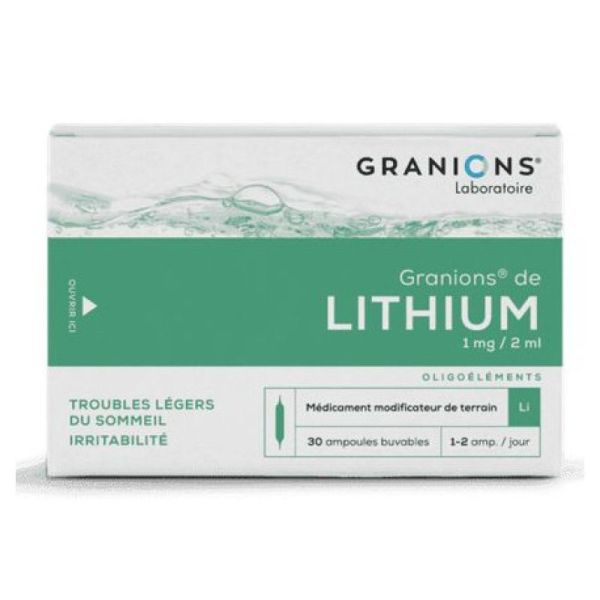Granions de Lithium 30 ampoules