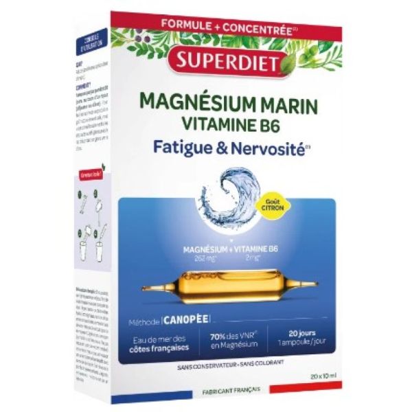 Magnésium Marin + Vitamine B6 20 Ampoules