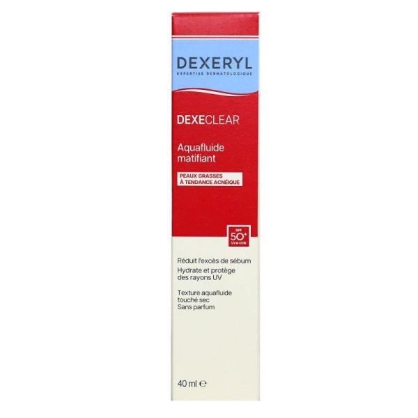 Dexeclear Aquafluide matifiant peaux grasses SPF50+ 40ml