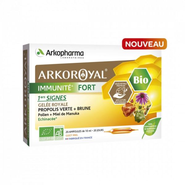 Arkoroyal - Immunité fort miel BIO - 20 ampoules