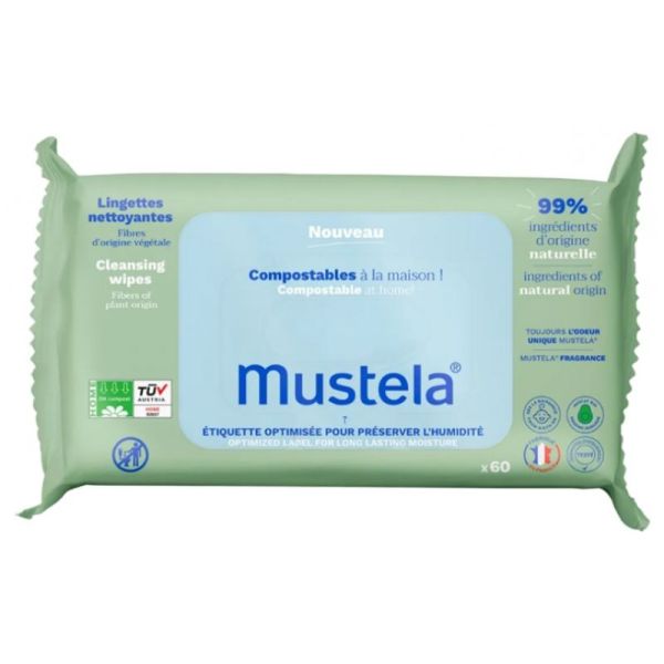 Lingettes Nettoyantes Compostables Avec Parfum 60 Lingettes