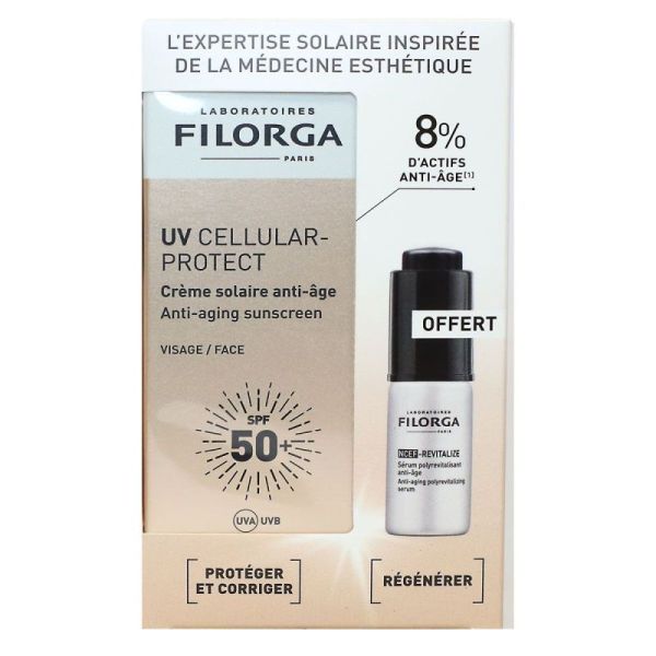 UV Cellular-Protect Crème Solaire Anti-Âge SPF50+ + Sérum Anti-Âge Offert 45ml