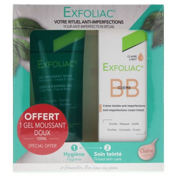 Exfoliac BB Crème 30 ml + Gel Moussant Doux 100 ml Offert