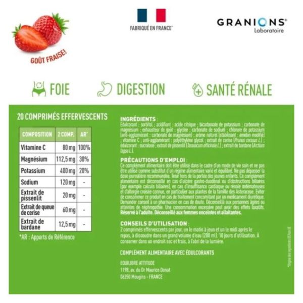 Détox Globale Fraise - 20 comprimés