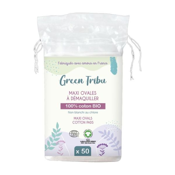 Maxi Ovales à Démaquiller Coton Bio 50 Unités