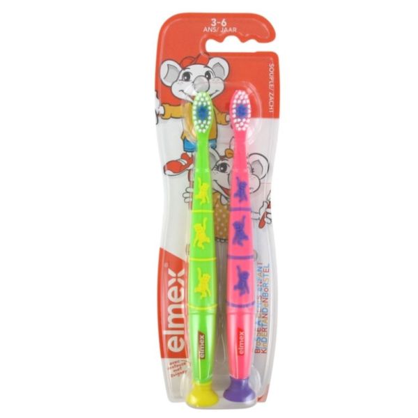 Brosse à dents souple enfant 3-6 ans duo