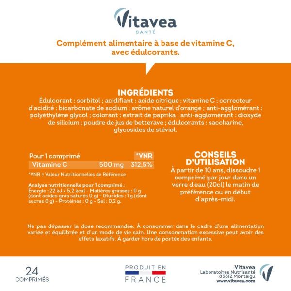 Vitamine C 500mg énergie au quotidien 24 comprimés
