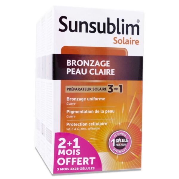Sunsublim Bronzage Peaux claires - 3 x 28 gélules