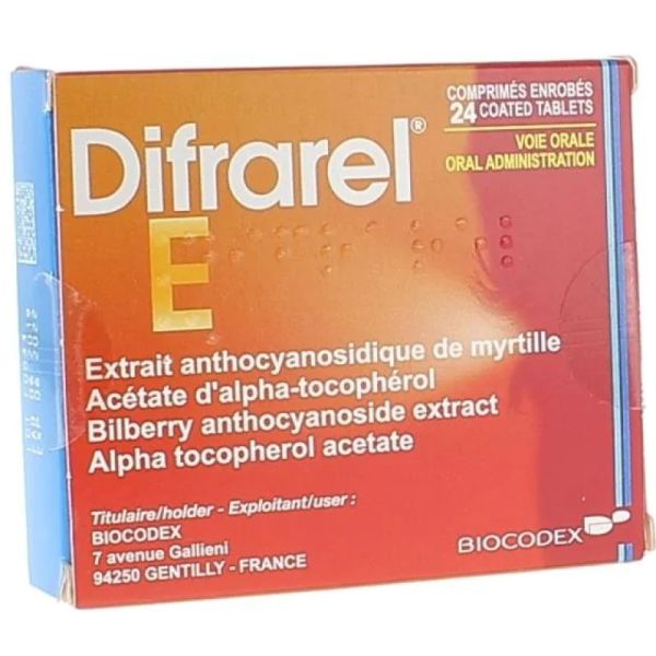 Difrarel E comprimés enrobés 24 comprimés