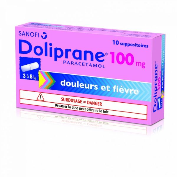 Doliprane 100mg 10 suppositoires