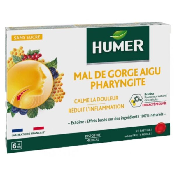 Mal de Gorge Aigu Pharyngite Fruits Rouges 20 Pastilles