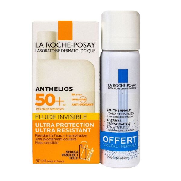 Anthelios - Fluide solaire 50 ml + Eau thermale 50 ml
