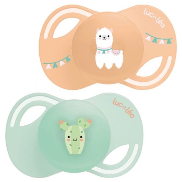 Duo de sucettes anatomiques extra-fines – Lama et Cactus 6-18m