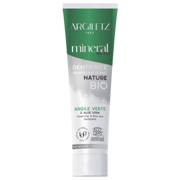 Mineral Activ' Dentifrice Reminéralisant Argile Verte & Aloe Vera Bio 75 ml