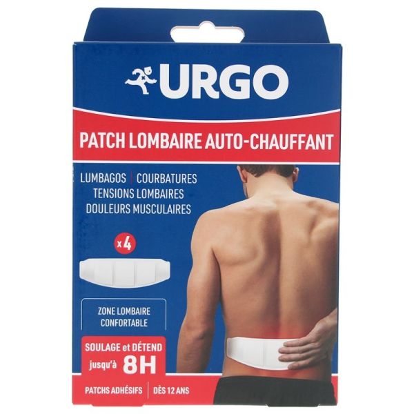 Patch Lombaire Auto-Chauffant 8H 4 Patchs Adhésifs