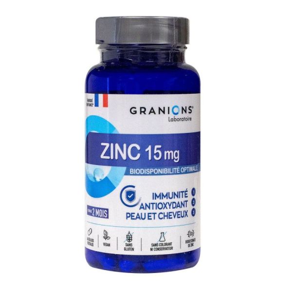 Bisglycinate de Zinc 15 mg 60 Gélules Végétales
