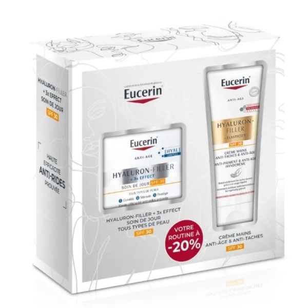 Hyaluron-Filler + Soin de jour 3X Effect SPF 30 + Crème mains anti-âge SPF 30 125 ml