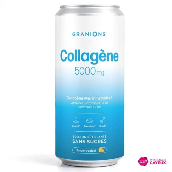 Collagène 5000 mg boisson pétillante saveur tropicale 330 ml