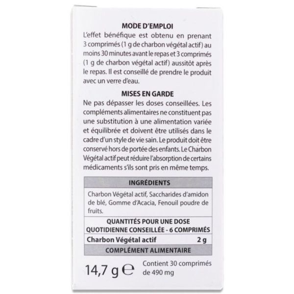 Charbon végétal - 30 comprimés