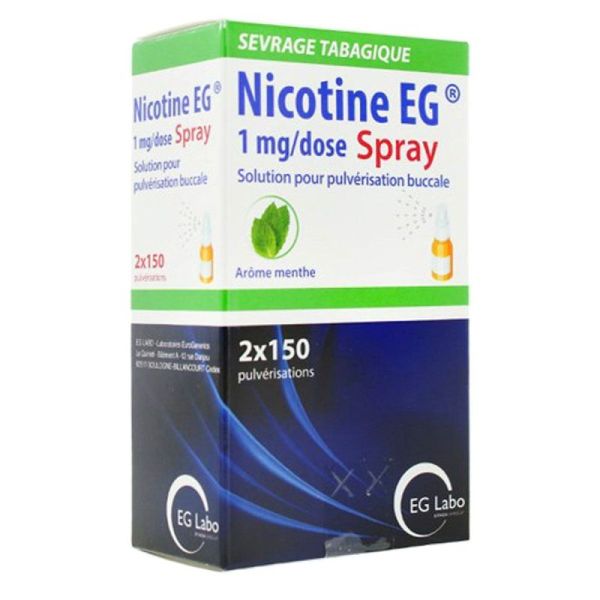 Nicotine EG 1mg/dose Spray buccal 2 Flacons 15ml
