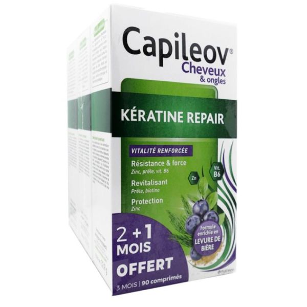 Capileov Cheveux Kératine Repair - 90 comprimés