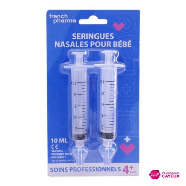 Seringues nasales bébé dès 4 mois 2 x 10 ml