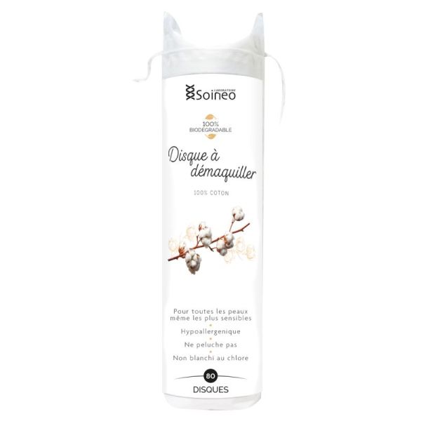 Disques coton à démaquiller 100% coton 80 disques