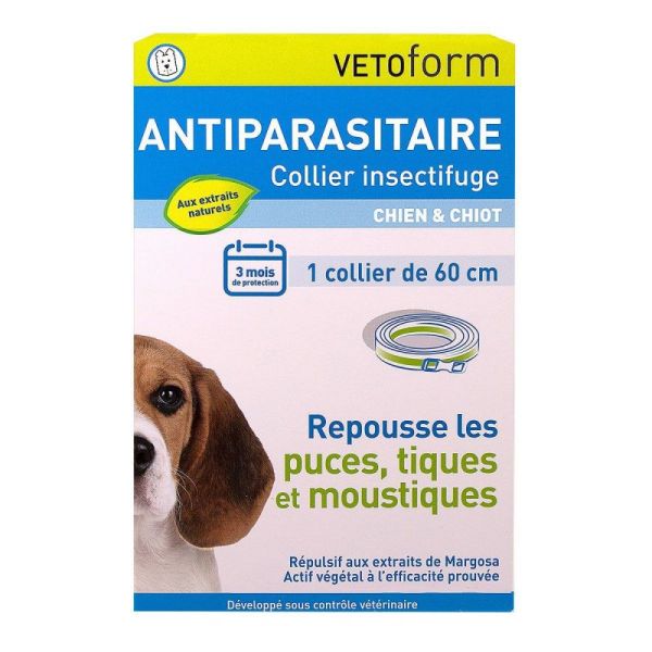 Collier antiparasitaire insectifuge chien & chiot