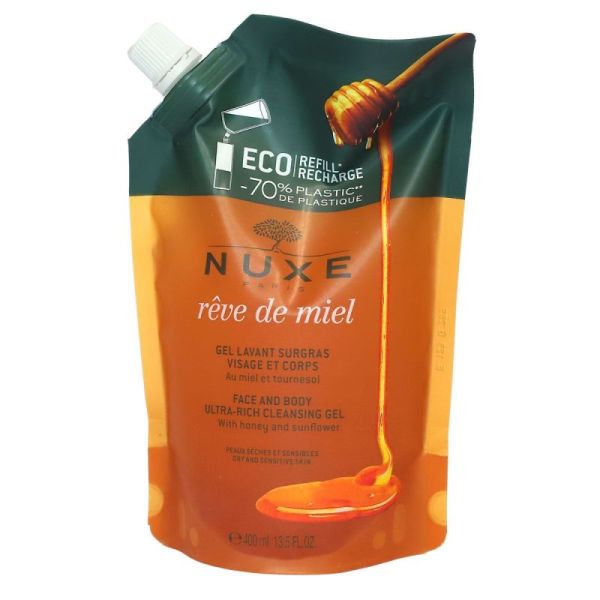 Rêve de Miel Gel Lavant Surgras Éco-Recharge 400 ml