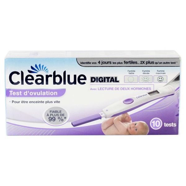 10 tests d'ovulation Clearblue digital 4 jours