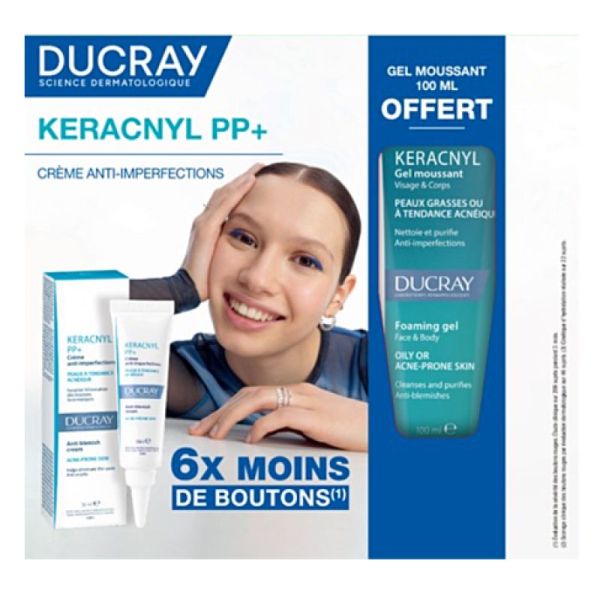 Coffret Keracnyl PP+ Crème Anti-Imperfections 30ml + Gel Moussant 100ml Offert