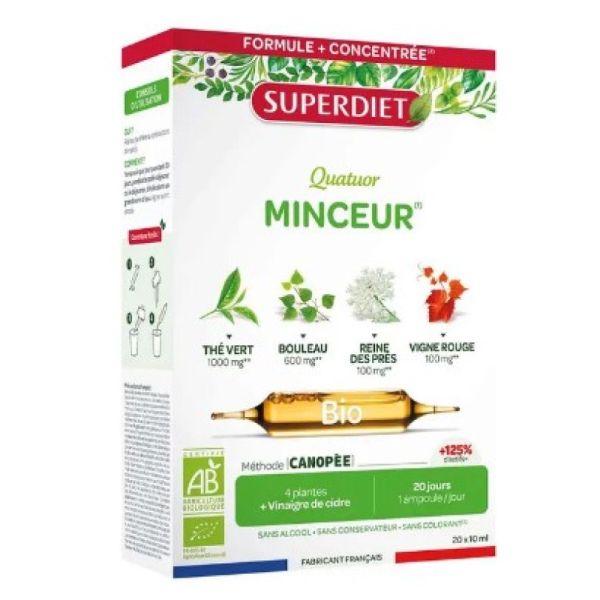 Quatuor Thé Vert Minceur Bio 20 Ampoules