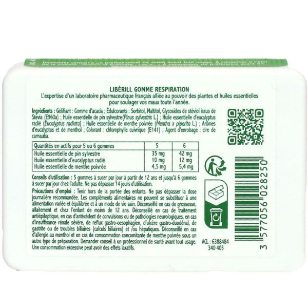 Liberill Respiration dégage le nez Gommes 50g