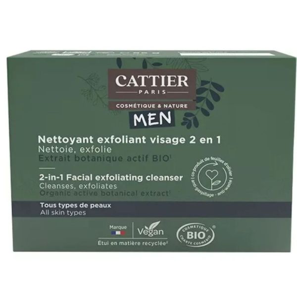 Nettoyant Exfoliant Homme 2 en 1 Solide Bio 85g