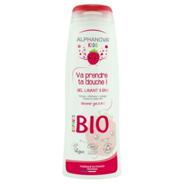 Kids - Gel Lavant 3en1 Fraise & Coton Bio - 250 ml