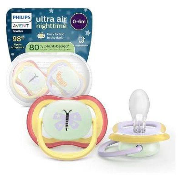 Philips Avent Scf376/25 Sucettes Ultra Air nuituit 0-6M