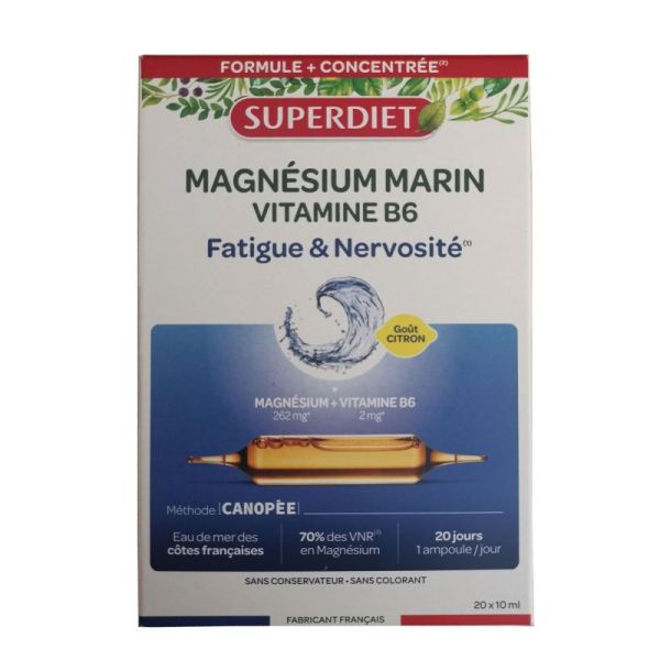 Magnésium Marin + Vitamine B6 20 Ampoules