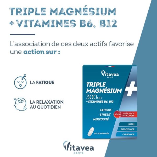 Triple Magnésium Liberation Prolongée 45 comprimés