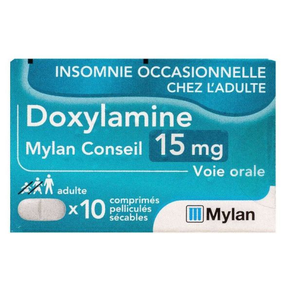 Doxylamine 15 mg 10 comprimés pelliculé sécables