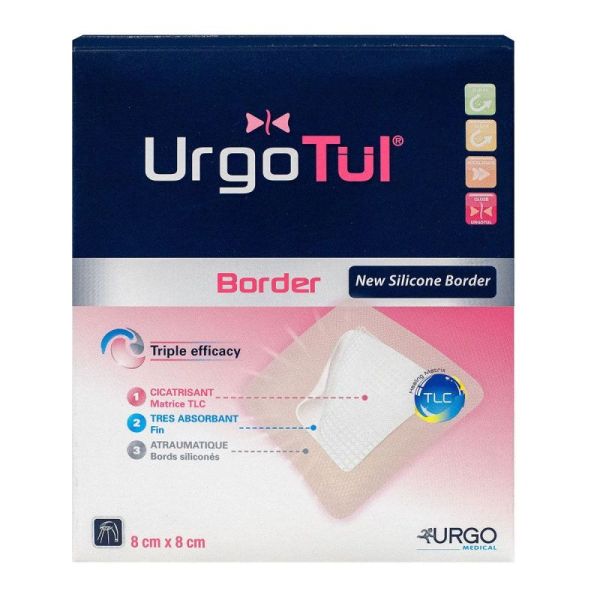 Urgotul Border 8x8cm 16 pansements hydrocellulaires